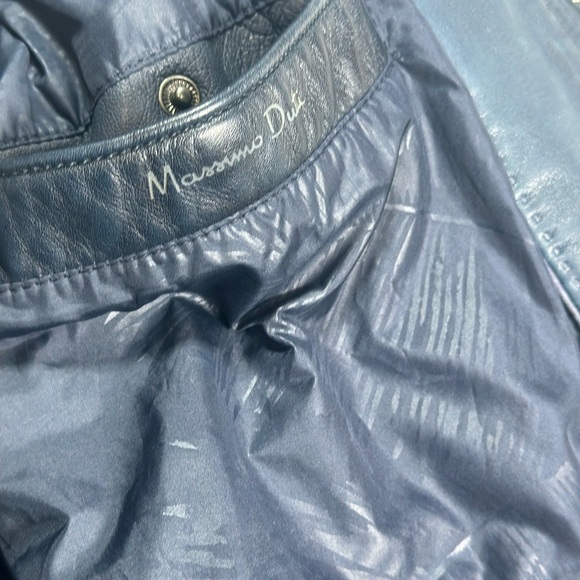 Massimo Dutti Genuine Leather Jacket Men’s L Navy Blue Euro Tailored Classic - Picture 12 of 16
